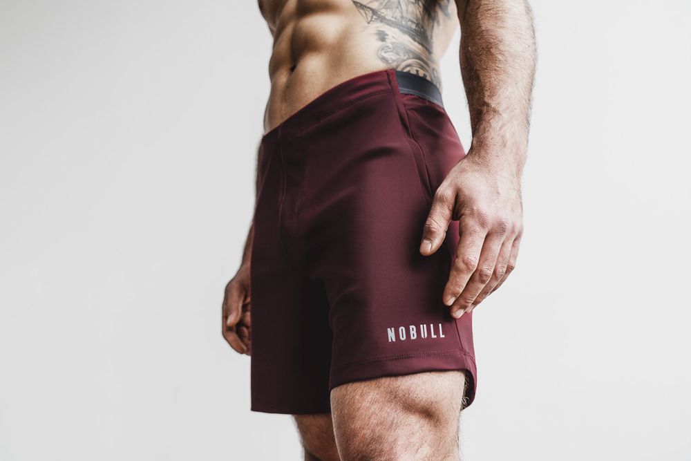 NOBULL Lightweight 7" Şort Erkek - Bordo - Turkiye (OKR-415783)